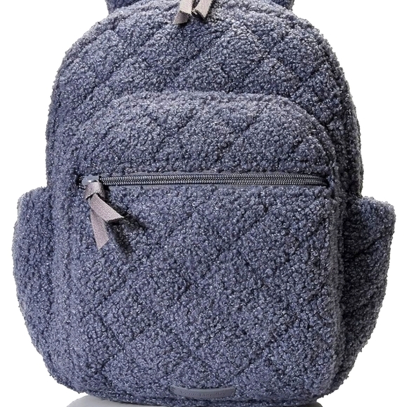 Vera Bradley Teddy Fleece Sherpa Backpack Blue - Picture 3 of 12